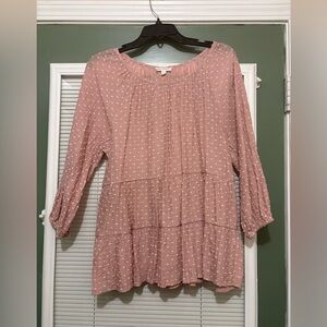 Blu Pepper Blush Button-Down Blouse Sz Large
